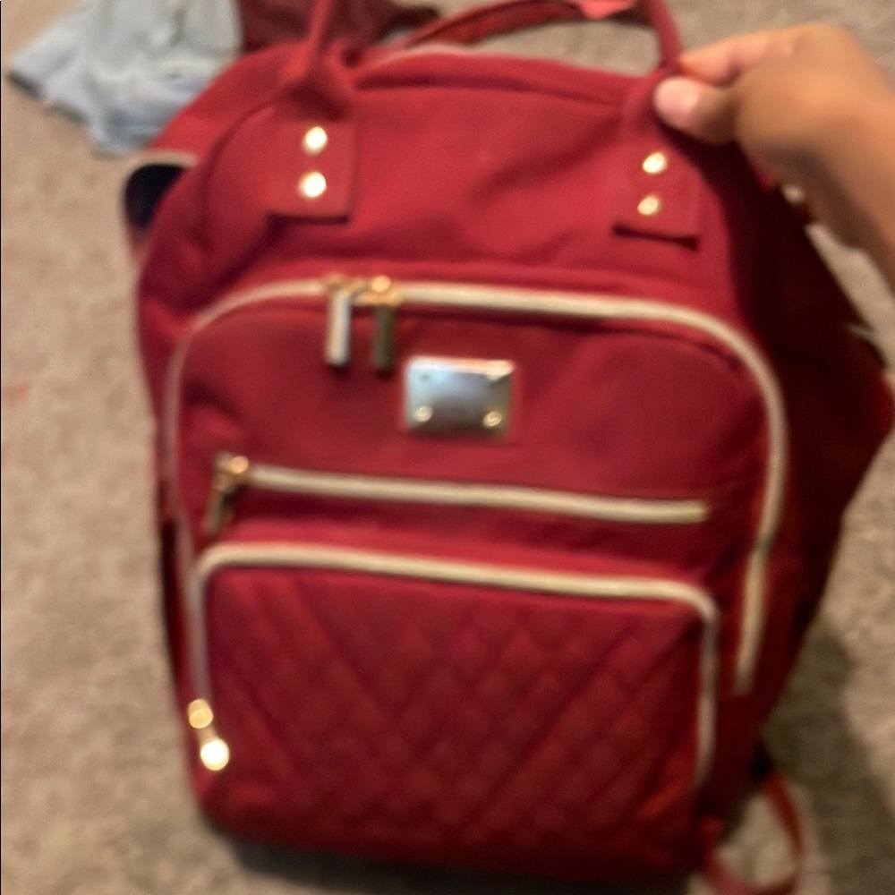 Amazon Red Quilted Backpack